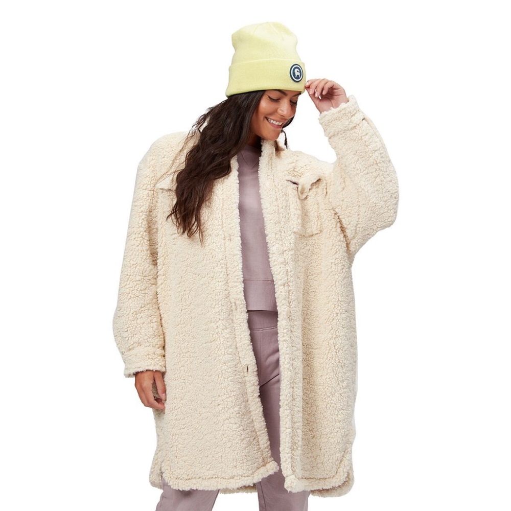 Women's Cream Sherpa Coat